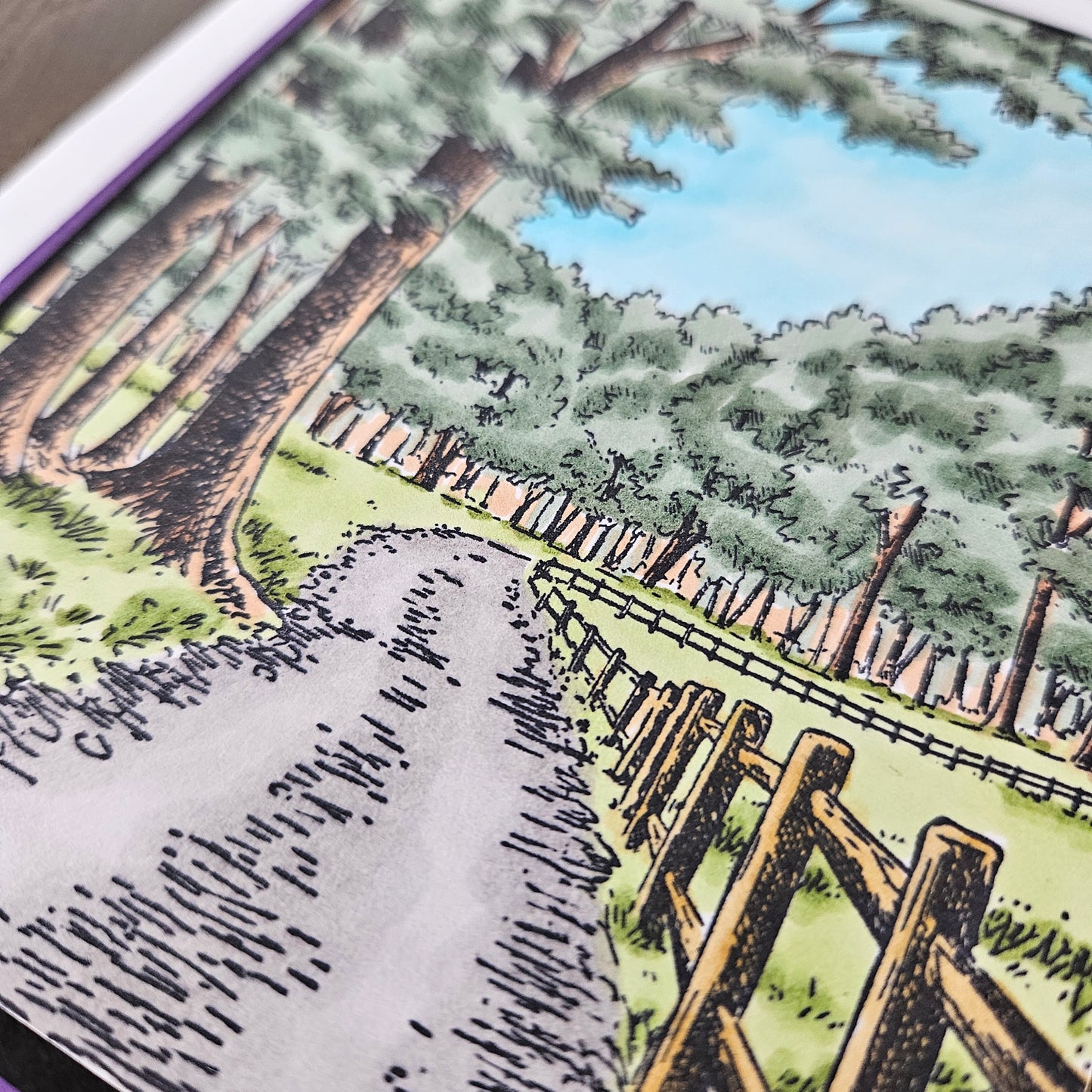 Handmade Card Bundle – Vibrant Hand-Colored Landscape Art Set of 3
