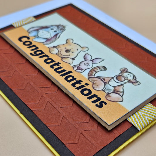 Handmade Winnie The Pooh & Friends Card, Personalized Card For Birthdays, Congratulations, Thinking of You, Best Friends Forever Tiddly Pom Cards