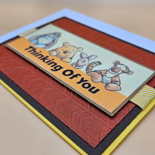 Handmade Winnie The Pooh & Friends Card, Personalized Card For Birthdays, Congratulations, Thinking of You, Best Friends Forever Tiddly Pom Cards