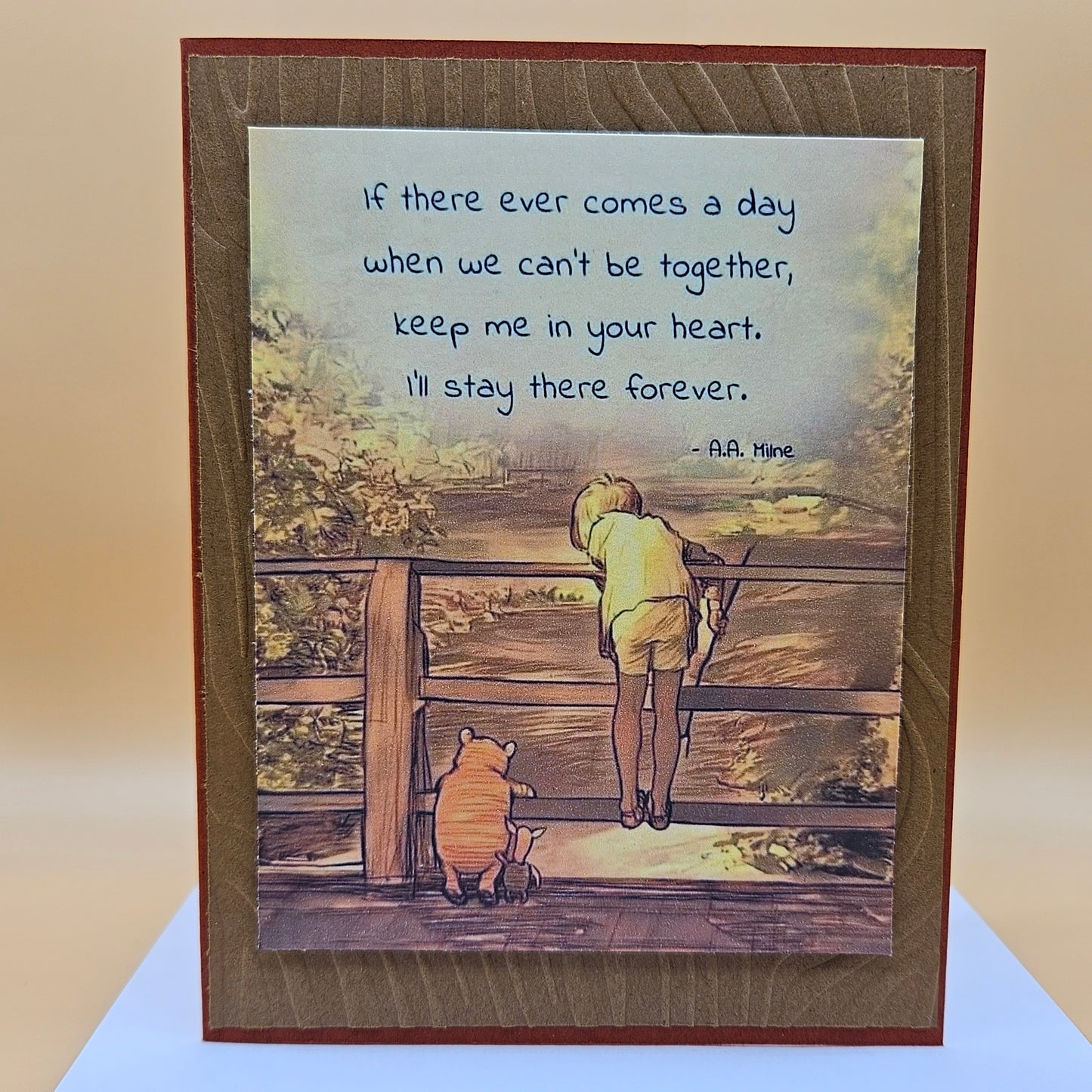 Winnie the Pooh Friendship Card, Handmade Heartfelt Greeting Card for Friends, A.A. Milne Quote