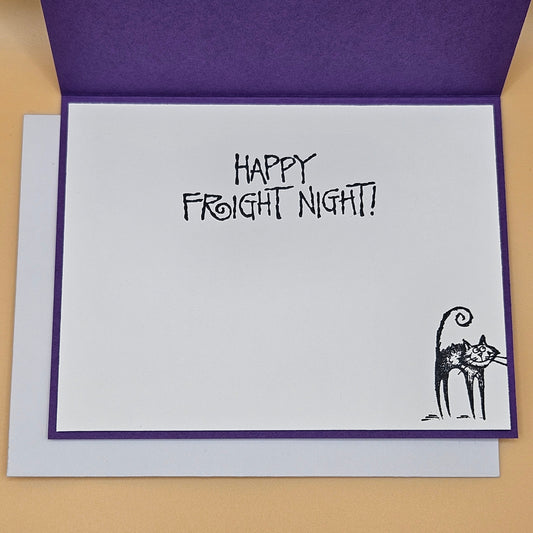 Handmade Halloween Card, Spooky Greeting Card for Cat Lovers, Black Cat & Pumpkin Card Tiddly Pom Cards