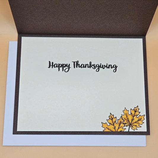 Handmade Thanksgiving Card, Fall Give Thanks Greeting Card, Embossed Thank You Card for Friends & Family Tiddly Pom Cards