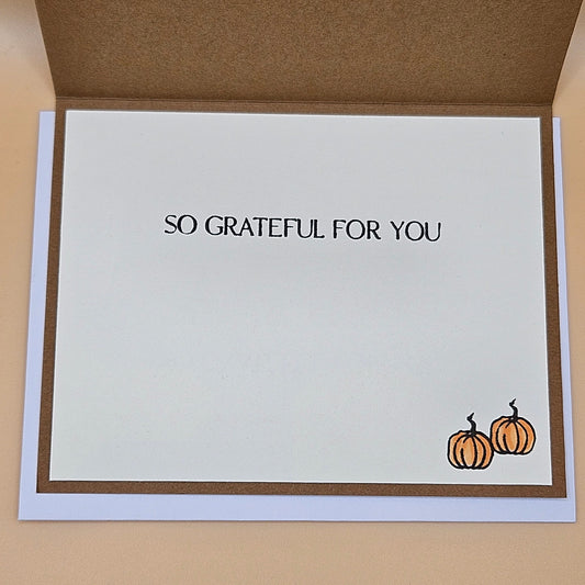 Handmade Thanksgiving Greeting Card For Friends or Family, Autumn Florals