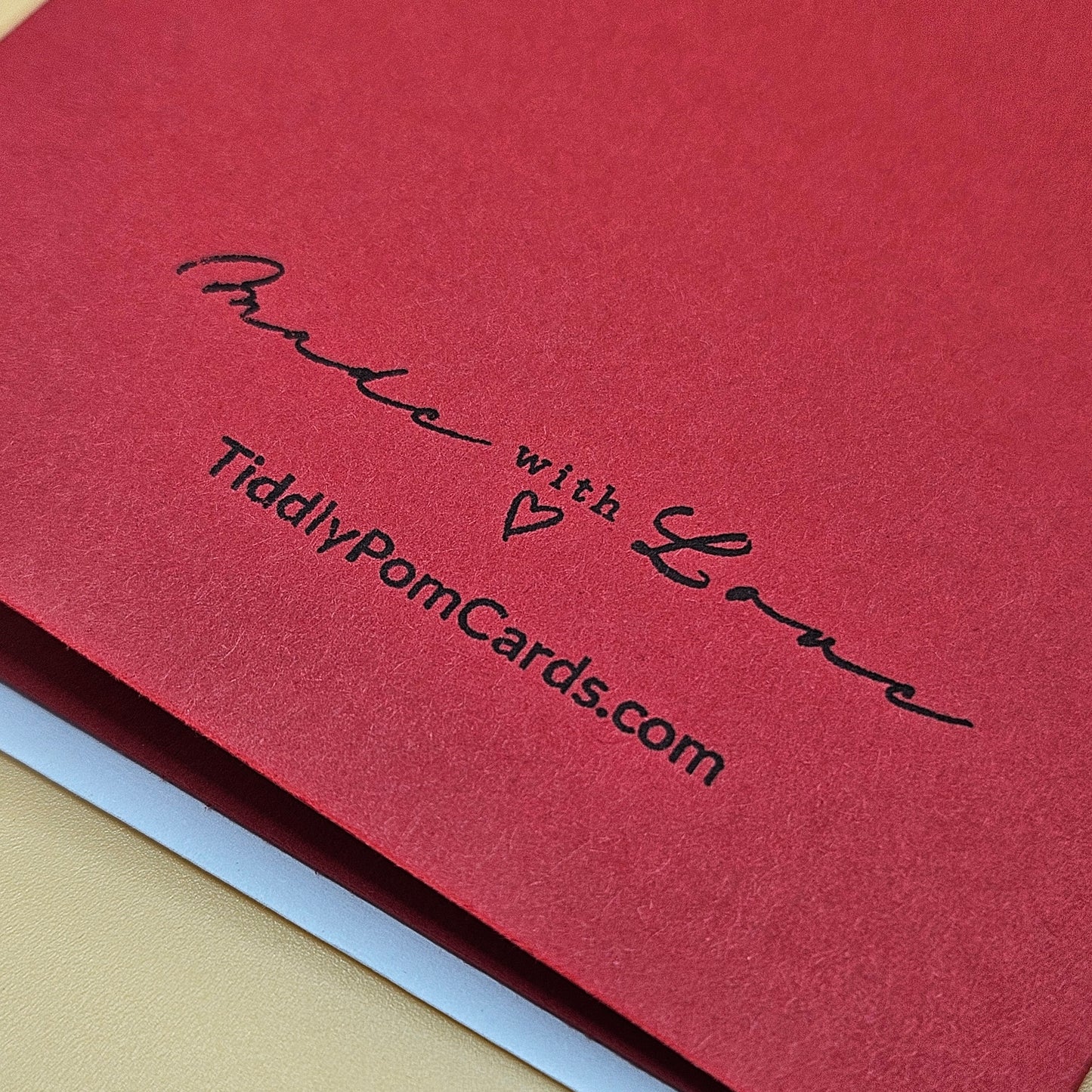 Handmade Christmas Card, Happy New Year Card Festive Holiday Greeting Card Tiddly Pom Cards