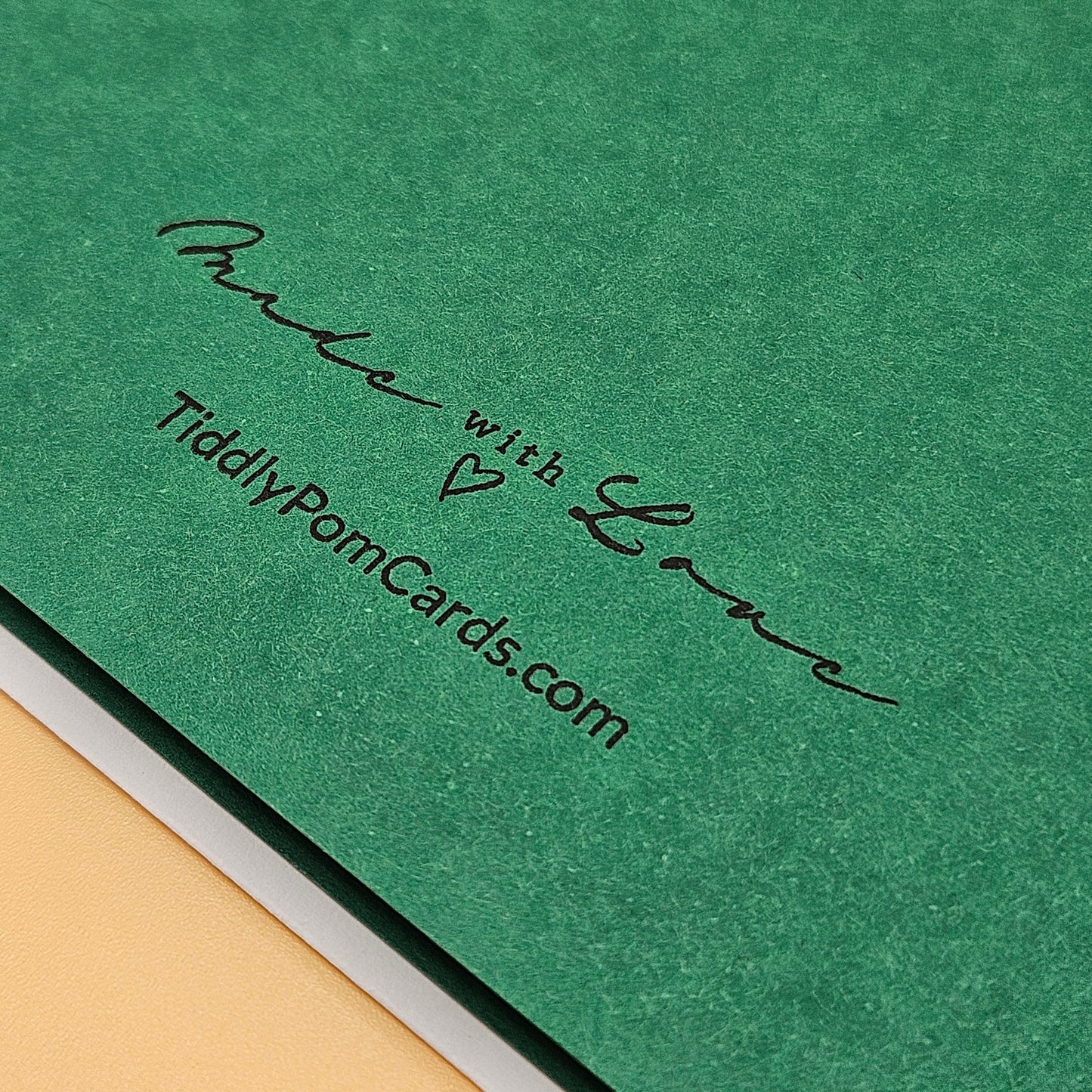 Handmade Christmas Card, Season’s Greetings Winter Pine Forest Greeting Card Tiddly Pom Cards