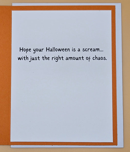 Handmade Halloween Card, Funny Greeting Card with Inside Message, Squad Ghouls Cats Tiddly Pom Cards