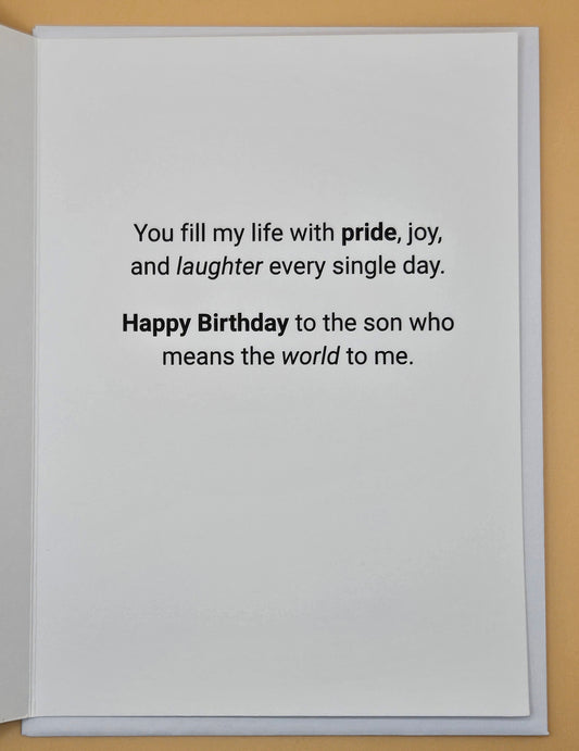 Birthday Card for Son, Heartfelt Greeting Card for Him, Masculine Birthday Card