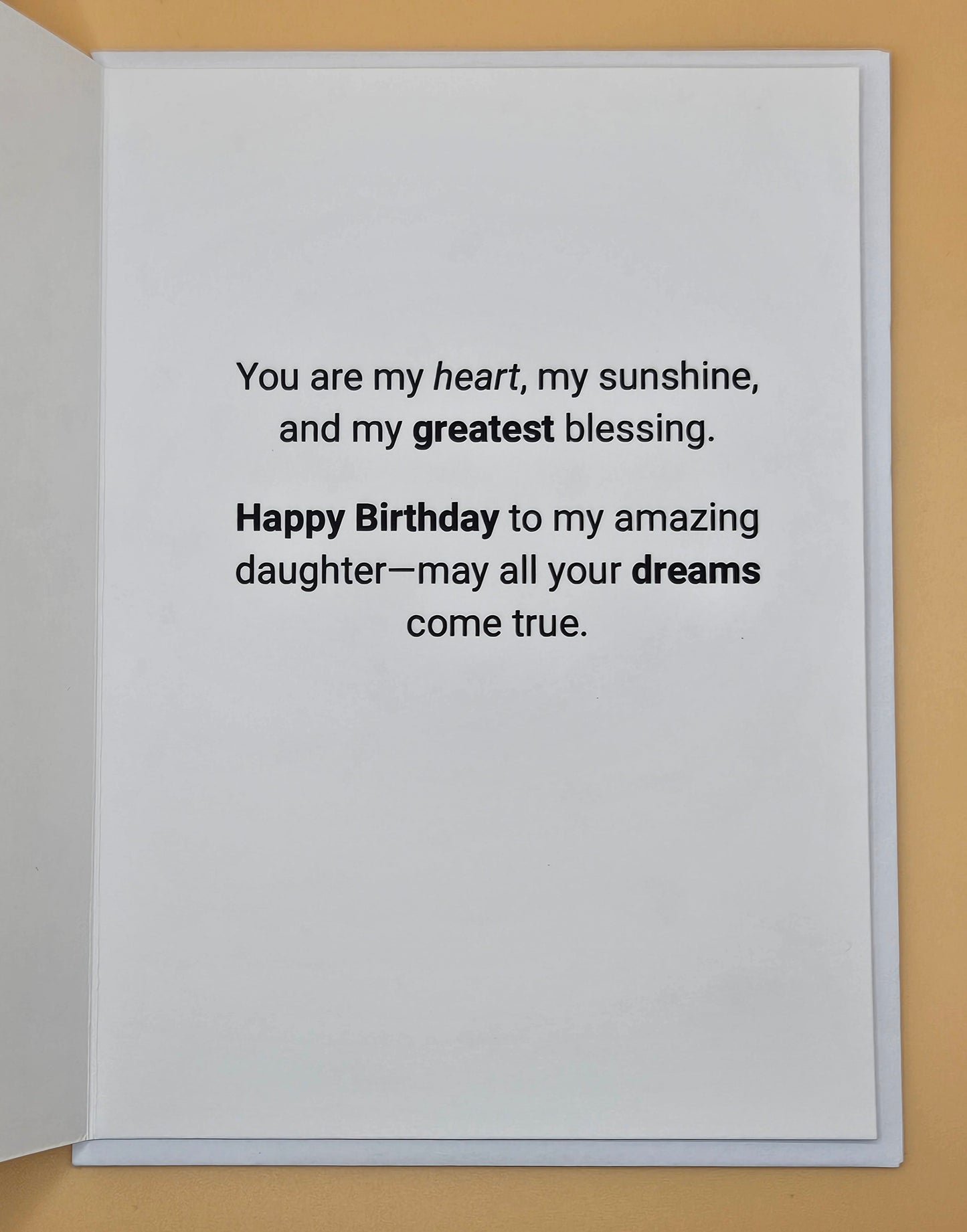 Birthday Card for Daughter, Watercolor Pastel Floral Greeting Card with Heartfelt Message, Card for Her