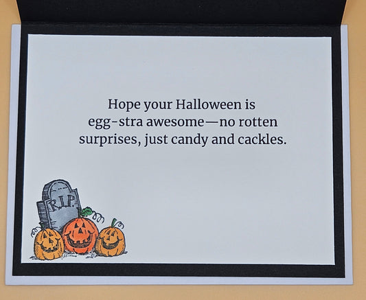 Handmade Halloween Card, Funny Chicken Greeting Card, “Chick or Treat” Tiddly Pom Cards