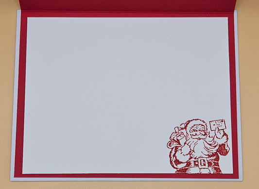 Handmade Merry Christmas Card, Silver Glitter Holiday Greeting Card