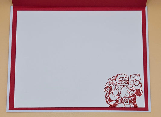 Handmade Merry Christmas Card, Silver Glitter Holiday Greeting Card Tiddly Pom Cards