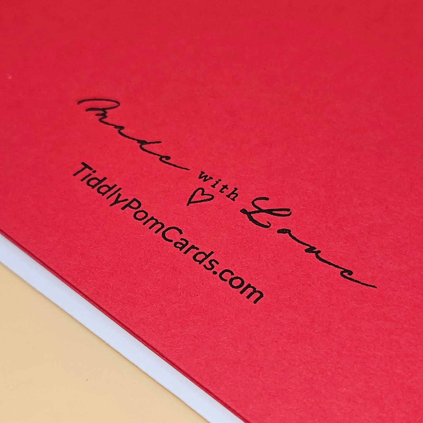 Handmade Merry Christmas Card, Silver Glitter Holiday Greeting Card Tiddly Pom Cards