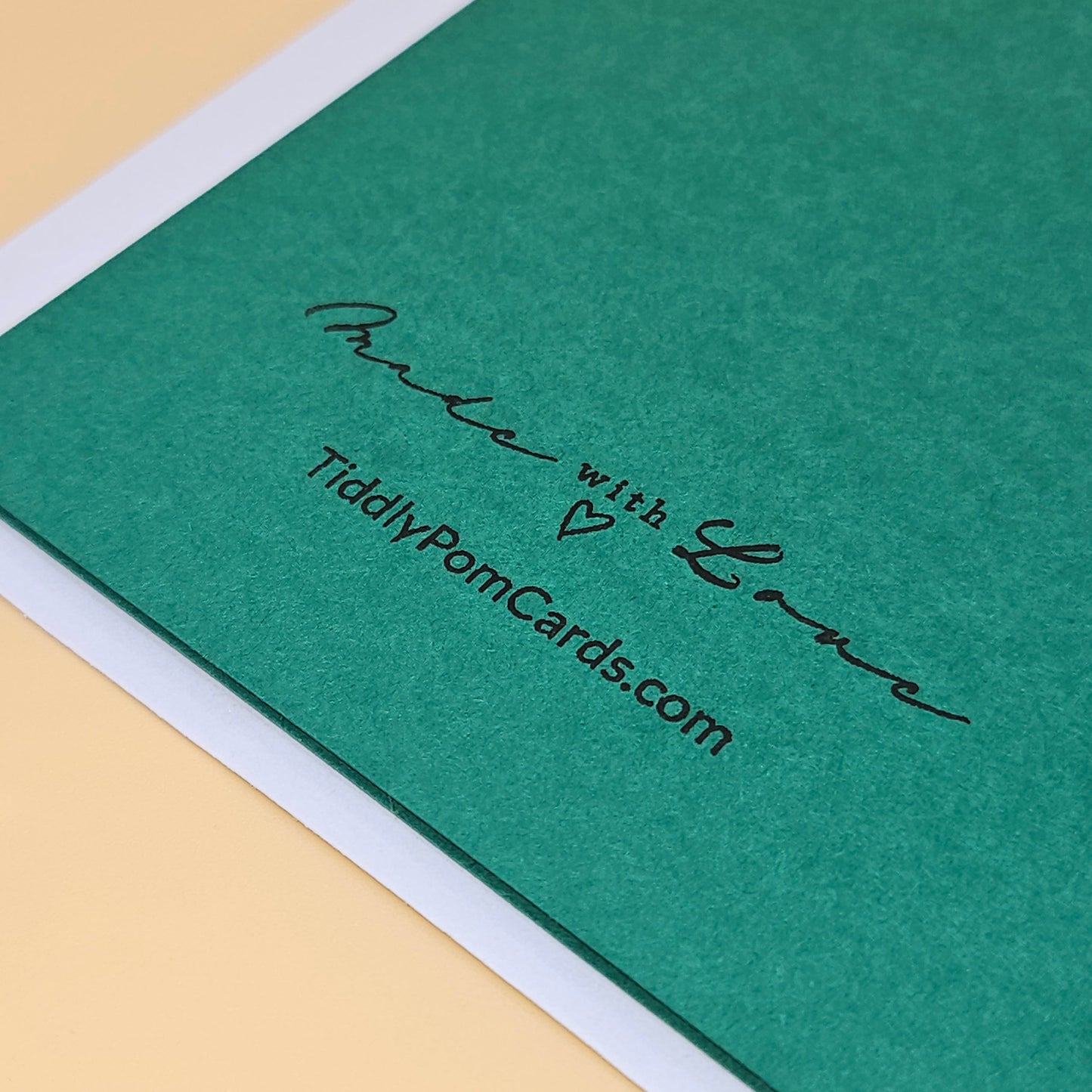 Handmade Christmas Card, Funny Cat Holiday Greeting with Playful Message inside, Warning May Contain Mischief Tiddly Pom Cards