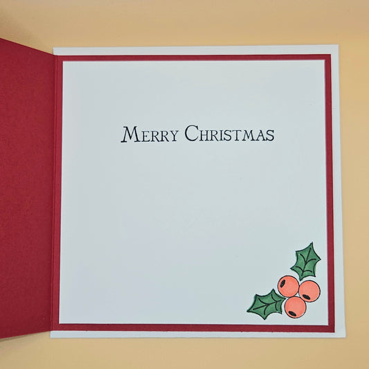 Handmade Christmas Card, Hot Roasted Chestnuts Decoupage Holiday Greeting Card, Christmas Market Scene, Winter Keepsake Tiddly Pom Cards