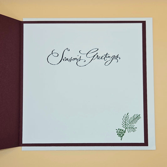 Handmade Christmas Market Decoupage Card, Holiday Greeting Card, Classic Village Scene, Winter Keepsake Tiddly Pom Cards