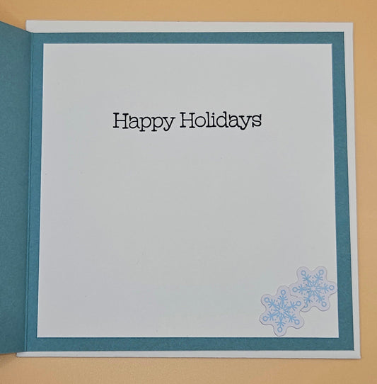 Handmade Christmas Card, Gnome Birdhouse Decoupage Greeting Card, Vintage Festive Woodland Happy Holidays Keepsake Tiddly Pom Cards