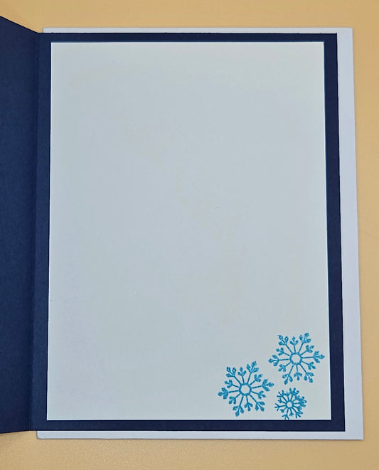 Handmade Christmas Card, Vintage Holiday Greeting Card, Festive Baby Snowman and Ornament Winter Keepsake