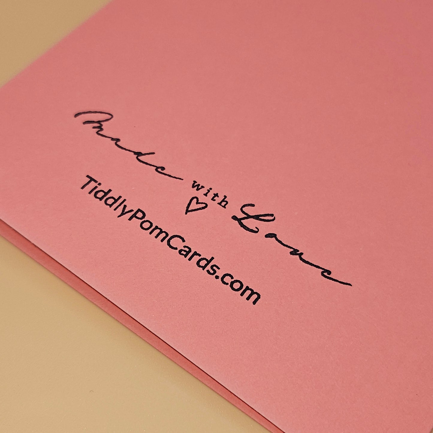 Handmade Christmas Card, Pink Watercolor Ornament Greeting Card, Pastel Holiday Keepsake Tiddly Pom Cards