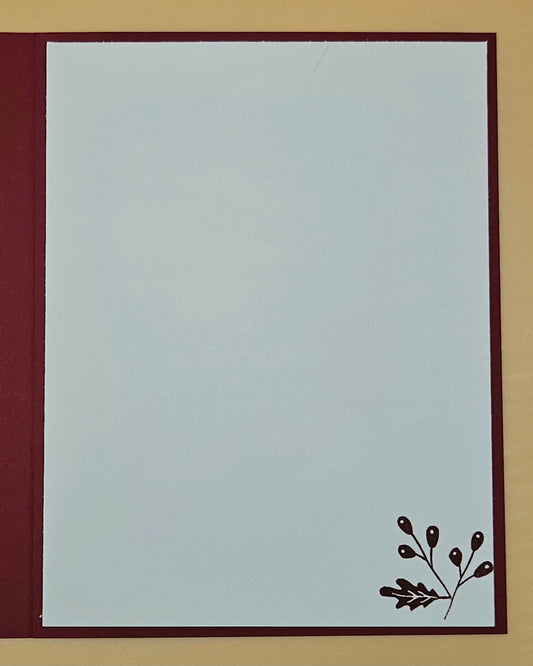 Classic Christmas Card, Handmade Watercolor Red Cardinal Religious Holiday Keepsake, Snowy Holly Branch Greeting Tiddly Pom Cards