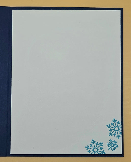 Handmade Snowy Village Christmas Card, Watercolor Winter Street Scene Keepsake, Elegant Happy Holidays Greeting Tiddly Pom Cards