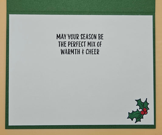 Winnie the Pooh Christmas Card, Handmade Hand-Colored Pooh Sleigh Card, Classic Holiday Greeting Keepsake Tiddly Pom Cards