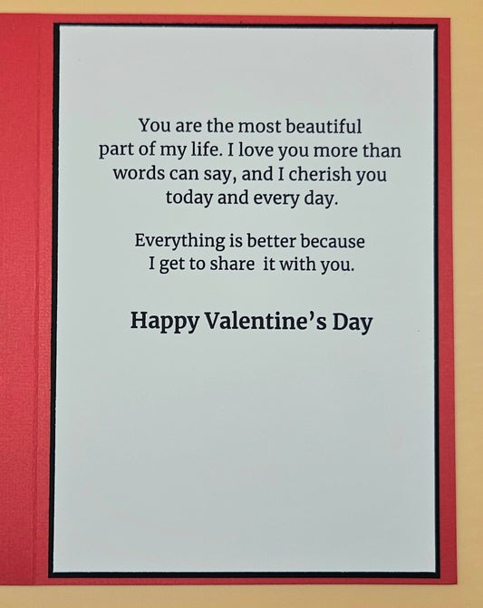 Valentine's Day Card, Handmade All My Love Black Heart, Romantic Keepsake
