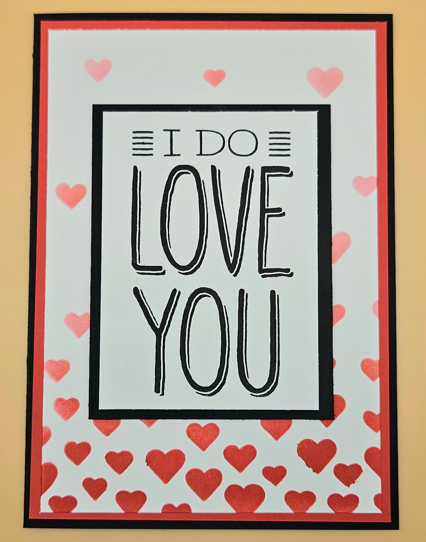 Romantic Card, Handmade I Do Love You Heart Pattern, Valentines Day Anniversary Keepsake, Blank Inside