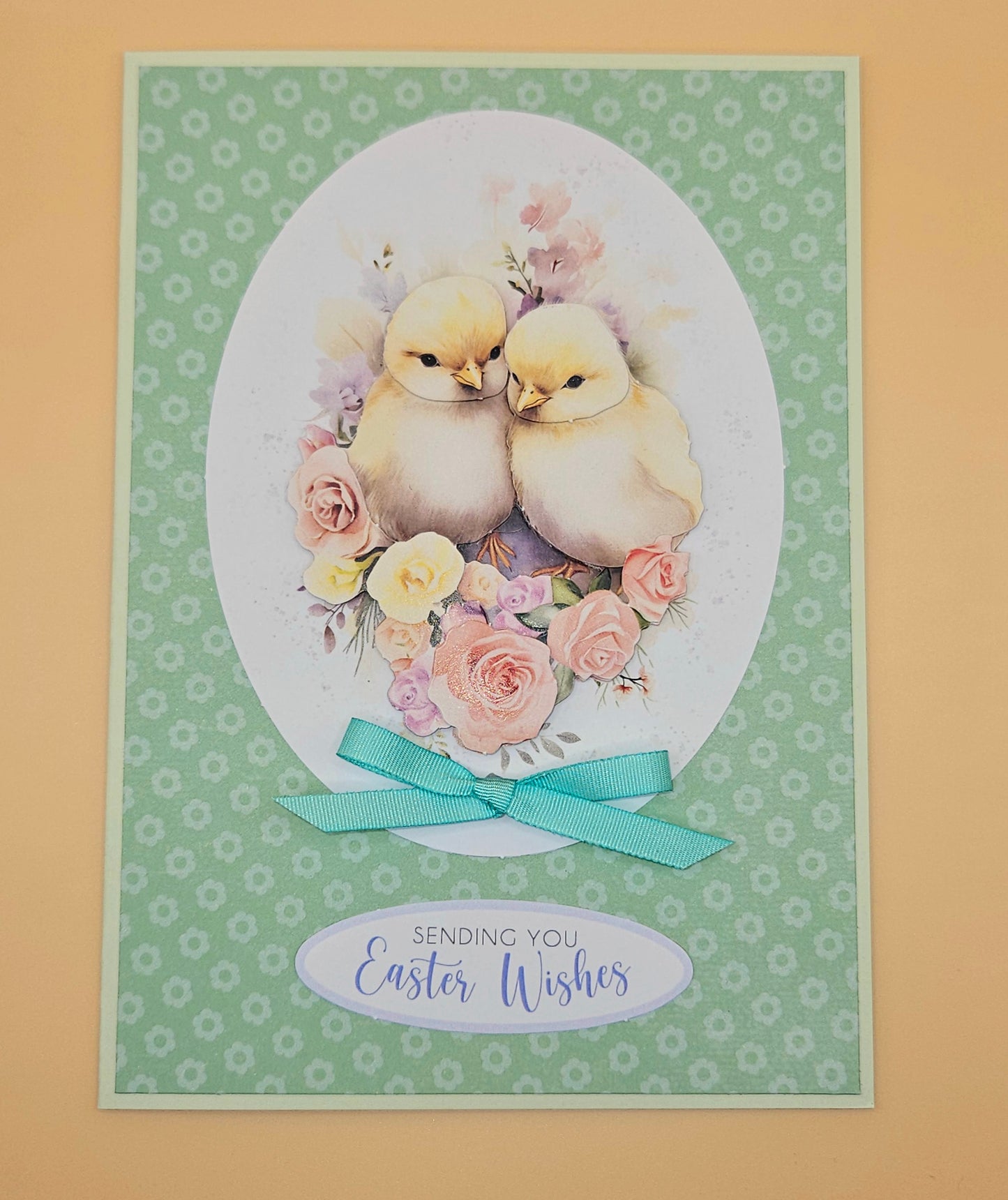 Easter Card, Handmade Easter Wishes Chicks 3D Decoupage, Spring Keepsake, Blank Inside