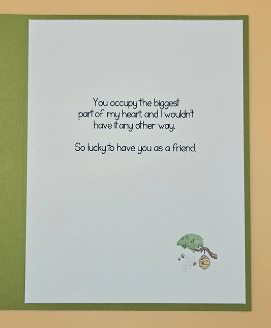 Winnie the Pooh Friendship Card, Handmade Classic Pooh and Piglet Greeting Card, Smallest Things Keepsake
