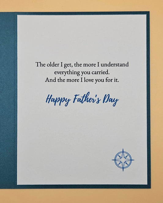 Father's Day Card for Dad, Handmade Blue Watercolor You Made It Look Easy, Heartfelt Keepsake