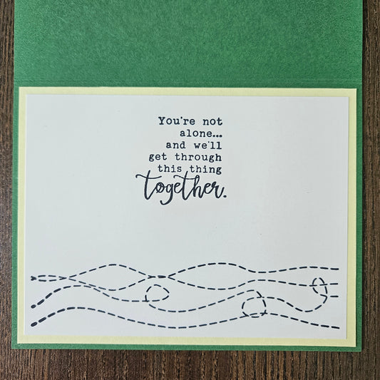 Handmade Thinking of You Card, Winnie the Pooh & Piglet , Hand-Colored Encouragement or Friendship Card with Supportive Message Tiddly Pom Cards