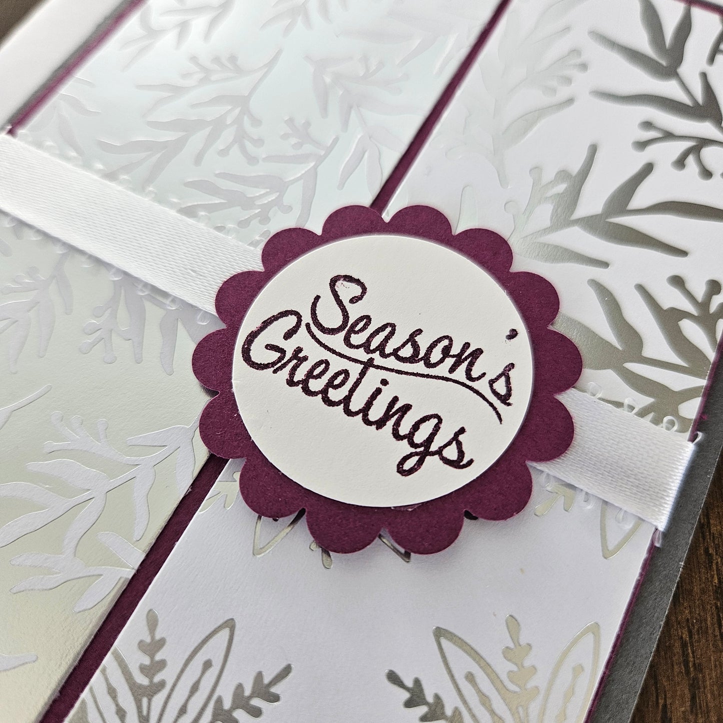 Handmade Christmas Cards, Holiday Greeting Cards, Elegant Neutral Winter Design, Joy, Merry Christmas, Season’s Greetings, 5 Card Bundle