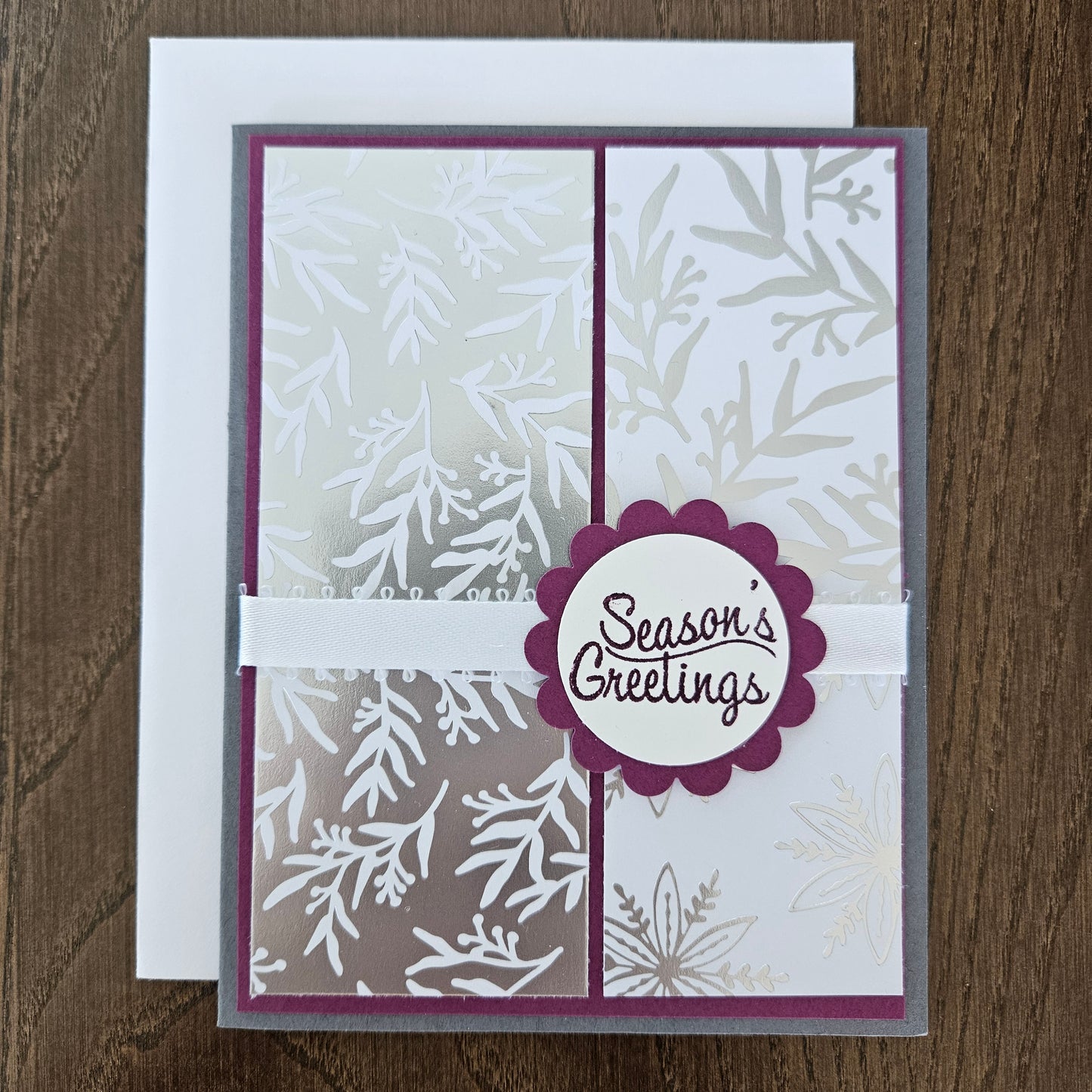 Handmade Christmas Cards, Holiday Greeting Cards, Elegant Neutral Winter Design, Joy, Merry Christmas, Season’s Greetings, 5 Card Bundle
