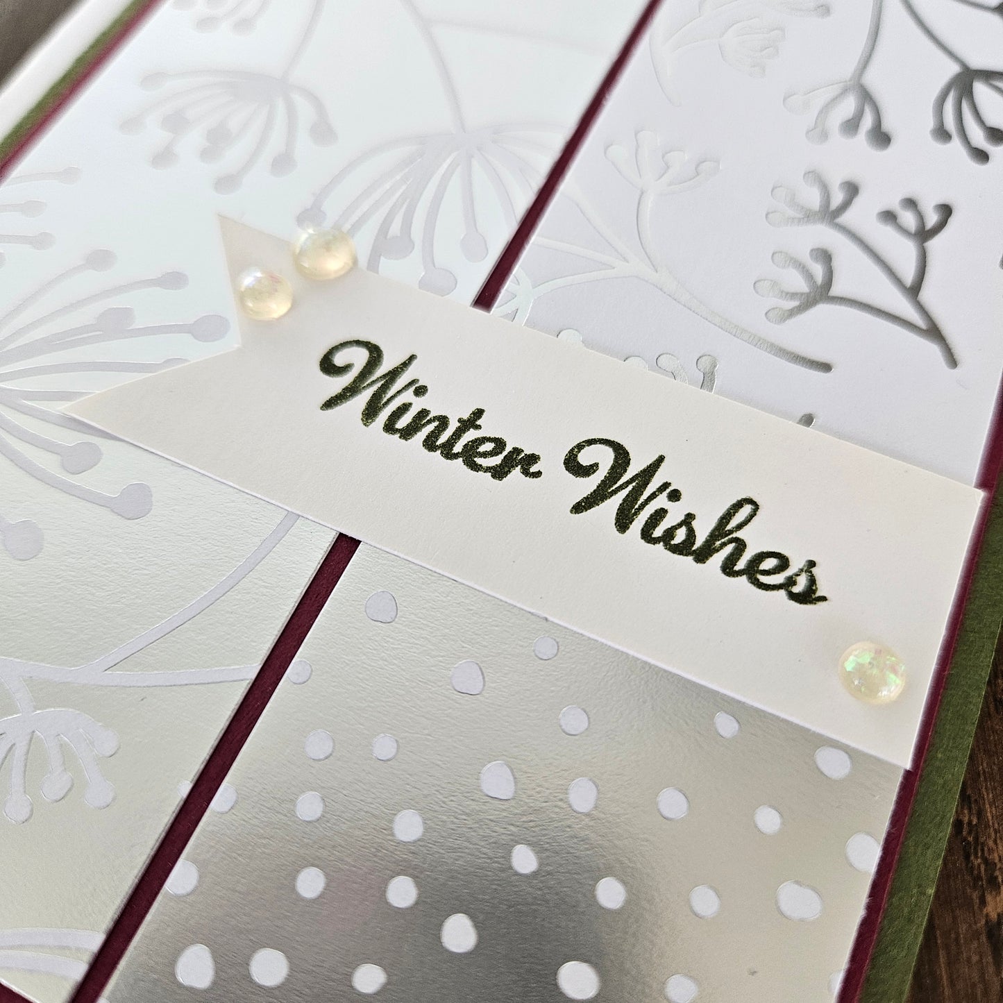 Handmade Christmas Cards, Holiday Greeting Cards, Elegant Neutral Winter Design, Joy, Merry Christmas, Season’s Greetings, 5 Card Bundle