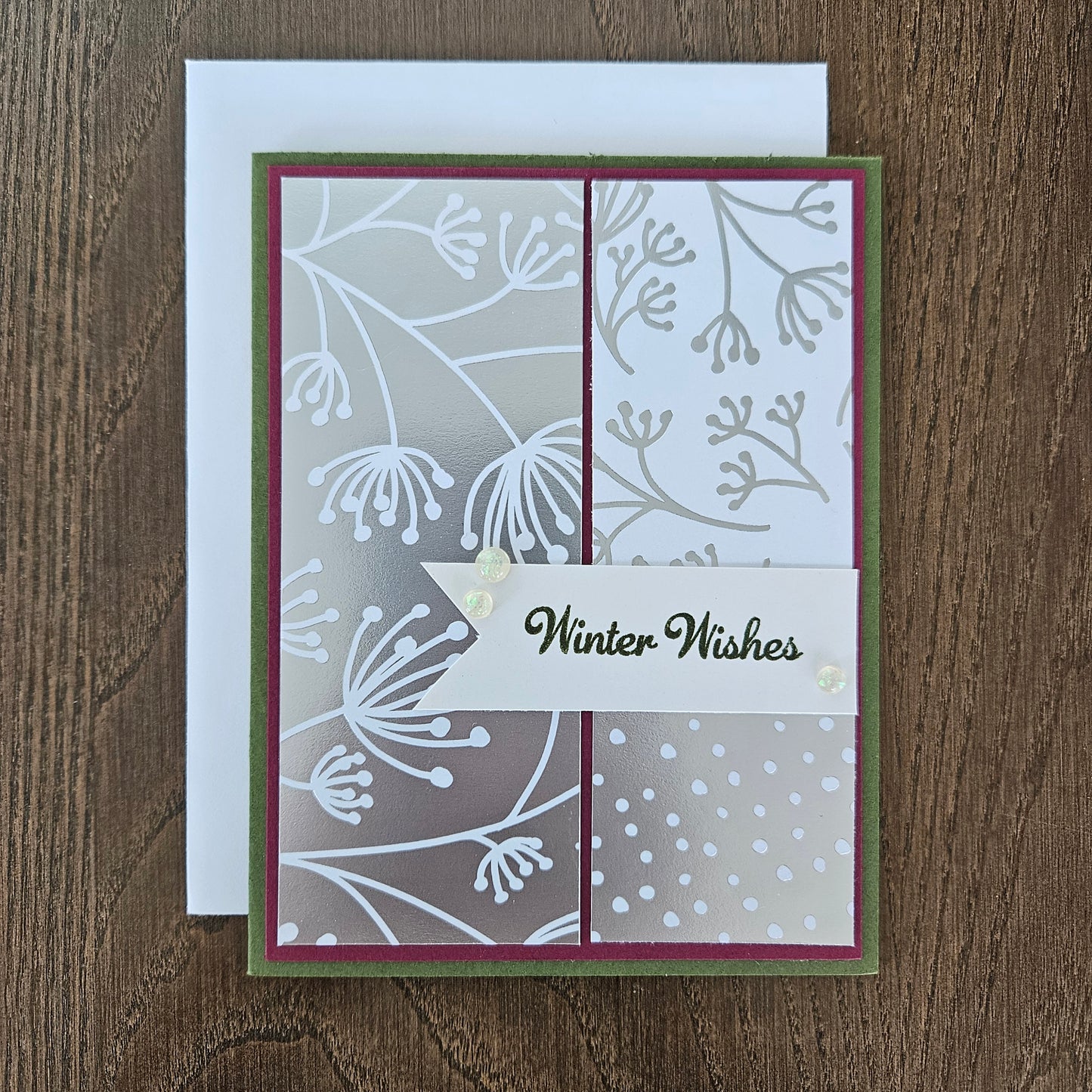 Handmade Christmas Cards, Holiday Greeting Cards, Elegant Neutral Winter Design, Joy, Merry Christmas, Season’s Greetings, 5 Card Bundle