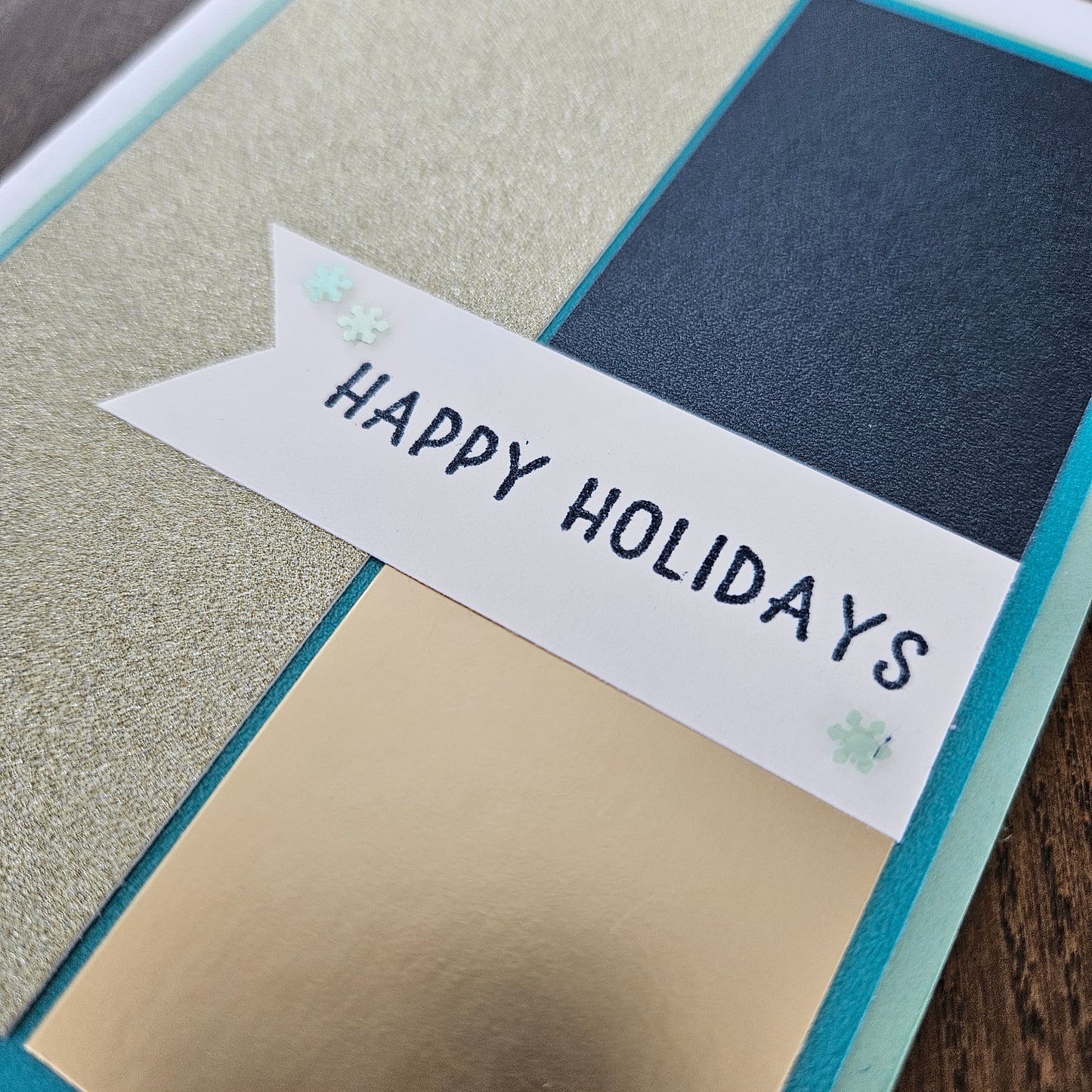 Handmade Christmas Cards, Holiday Greeting Cards, Elegant Neutral Winter Design, Joy, Merry Christmas, Season’s Greetings, 5 Card Bundle