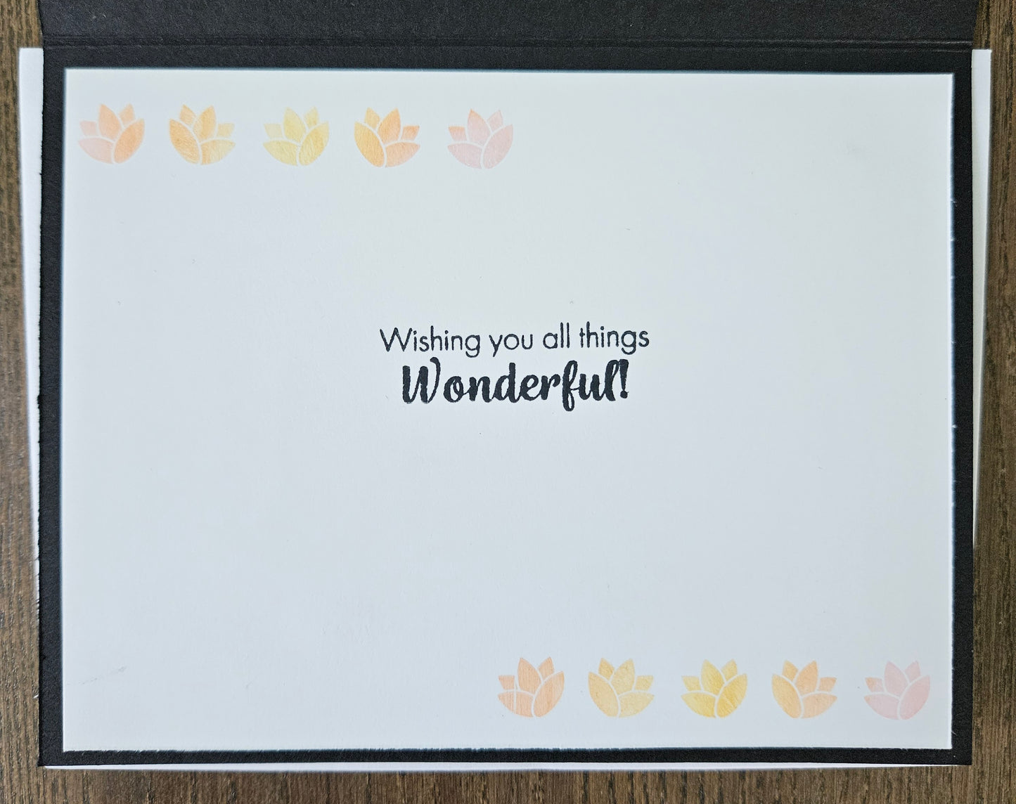Handmade Birthday Card, Floral Die-Cut Greeting Card For Birthday, Black Overlay with Rainbow Ink Background, Happy Birthday Celebration Card