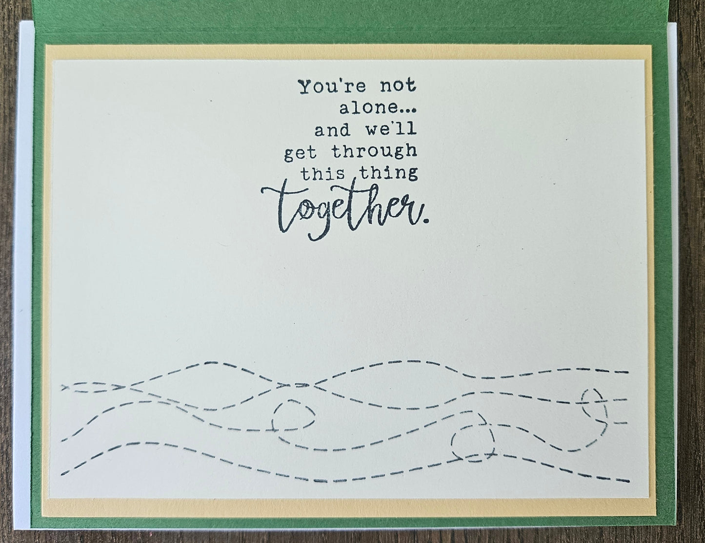 Handmade Thinking of You Card, Winnie the Pooh & Piglet Hand-Colored Design, Encouragement or Friendship Card with Supportive Message