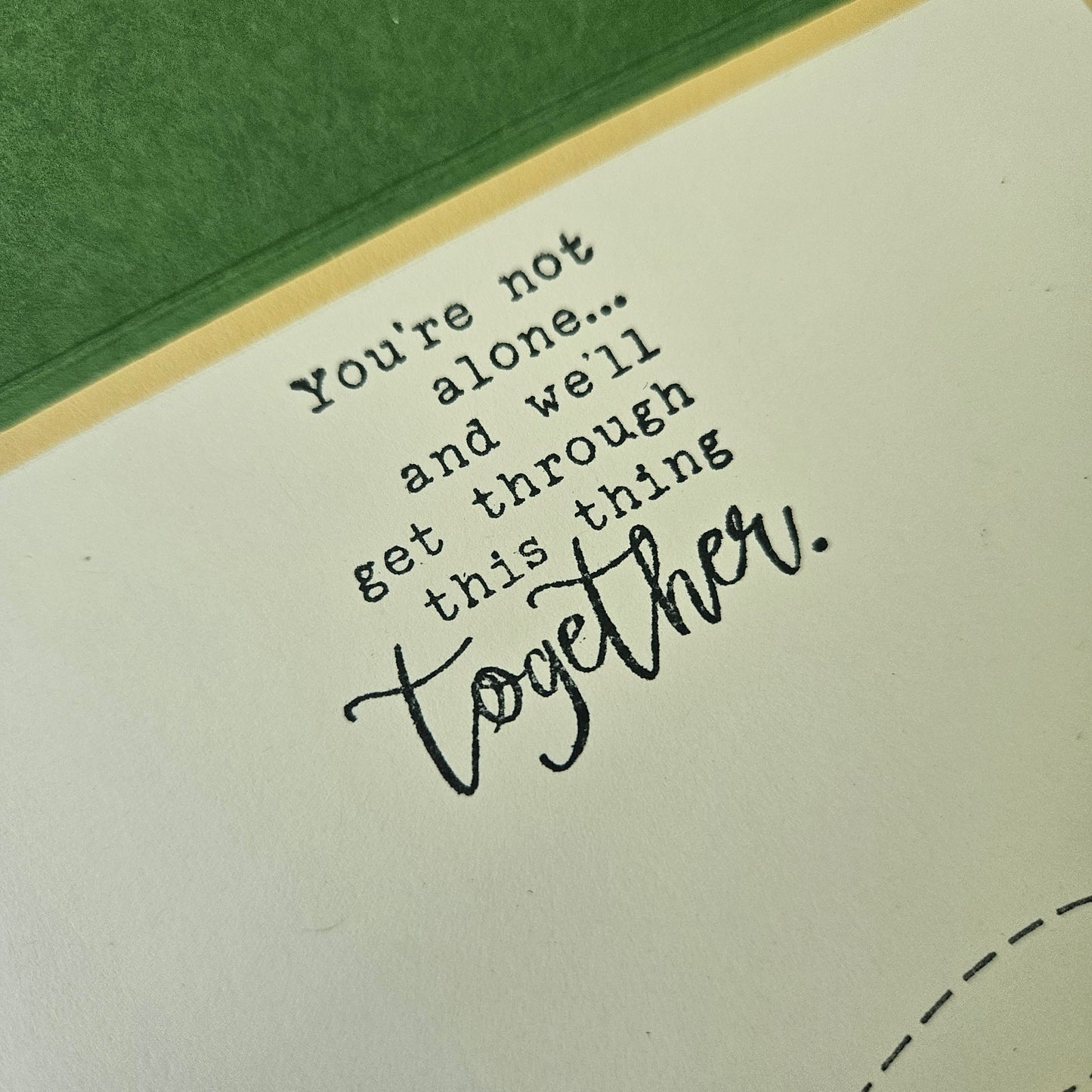 Handmade Thinking of You Card, Winnie the Pooh & Piglet Hand-Colored Design, Encouragement or Friendship Card with Supportive Message