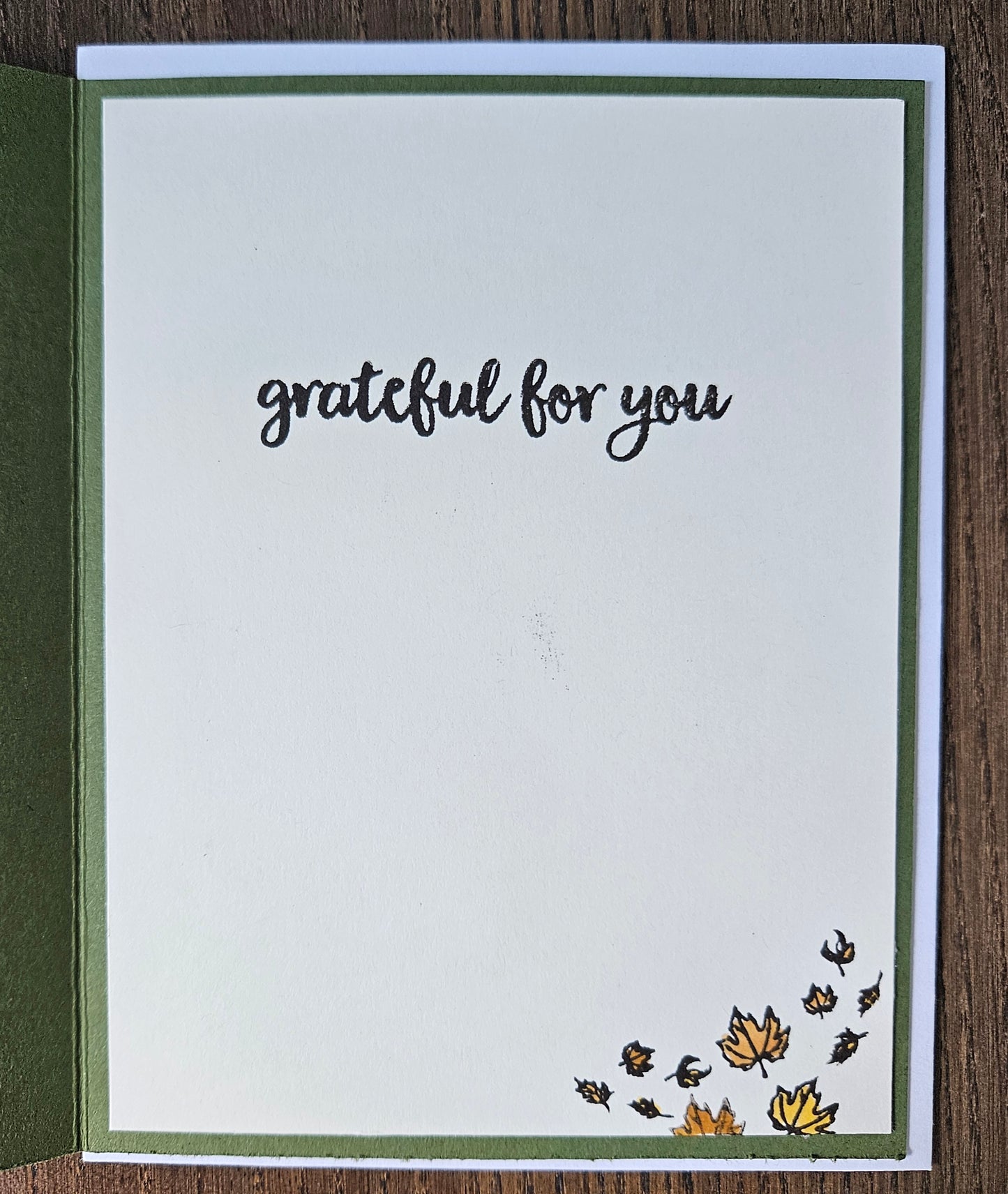 Thanksgiving Card, Handmade Fall Greeting Card, Layered Leaves, Autumn Thank You Card, Grateful Card, A2 Embossed Card