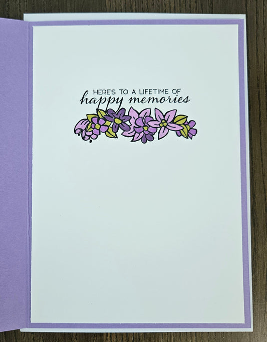 Handmade Anniversary Card, Hand-Colored Greeting Card Card For Couples, Custom Colors Tiddly Pom Cards