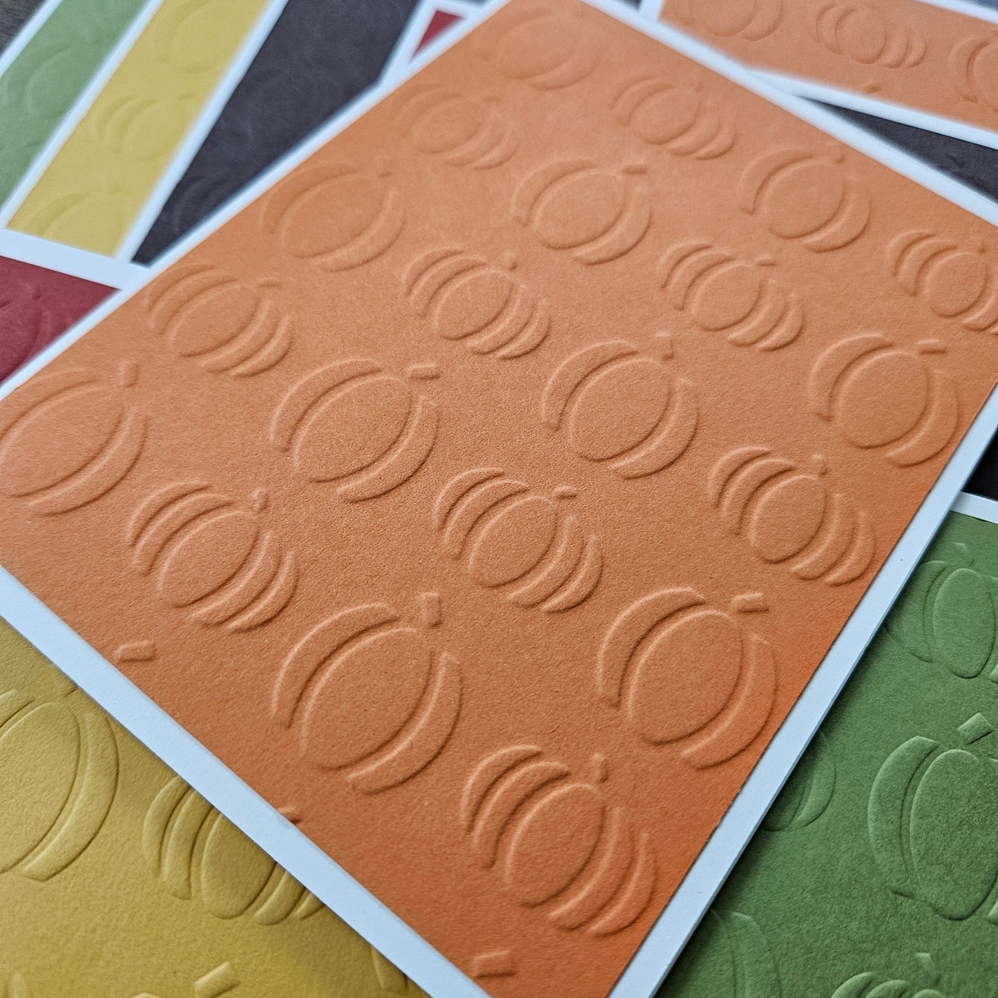 Autumn Note Cards, Handmade Embossed Pumpkin Fall Stationery Set of 10, Thanksgiving Invitations