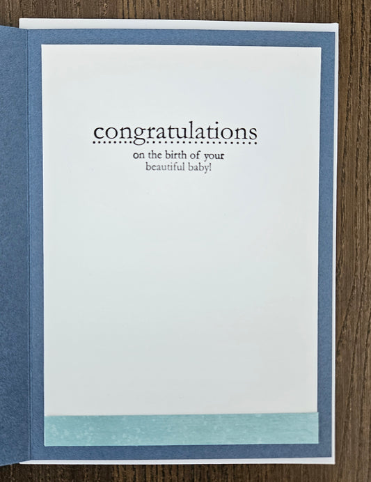 Handmade Baby Boy Card, 3D Decoupage Congratulations Card, Personalized Newborn Card, Moon & Stars Nursery Theme