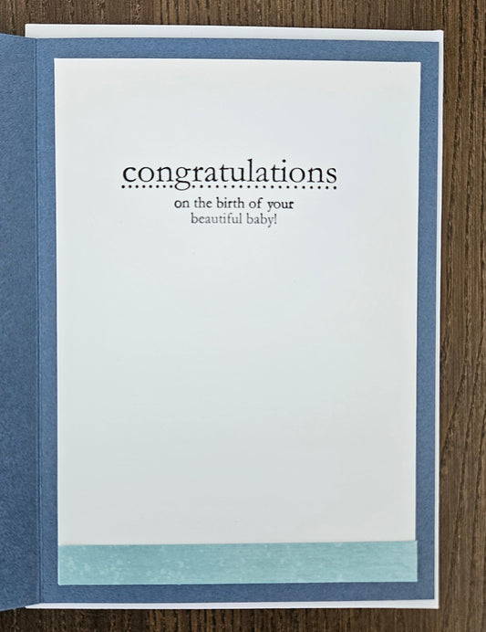 Handmade Baby Boy Card, 3D Decoupage Congratulations Card, Personalized Newborn Card, Moon & Stars Nursery Theme Tiddly Pom Cards