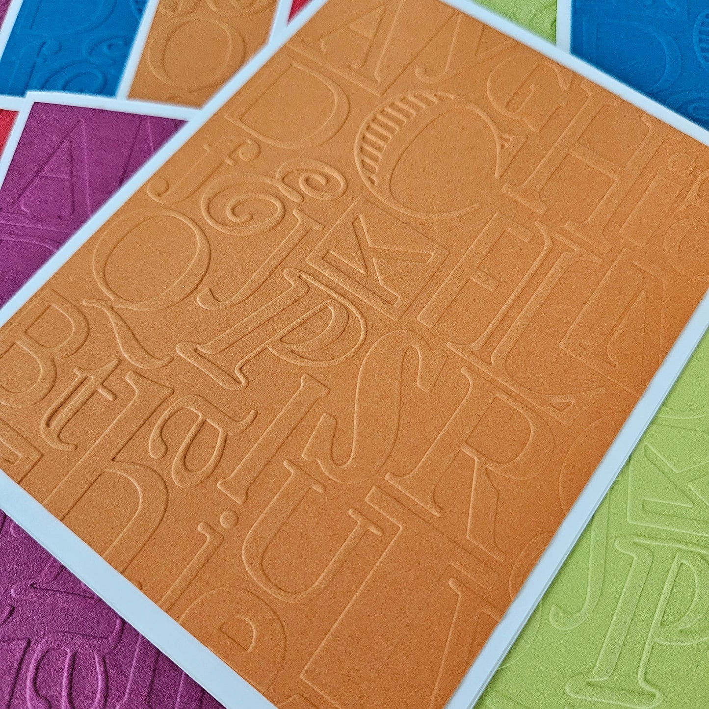 Embossed Alphabet Note Cards: Handmade Back to School Stationery for Teachers & Students, Set of 10