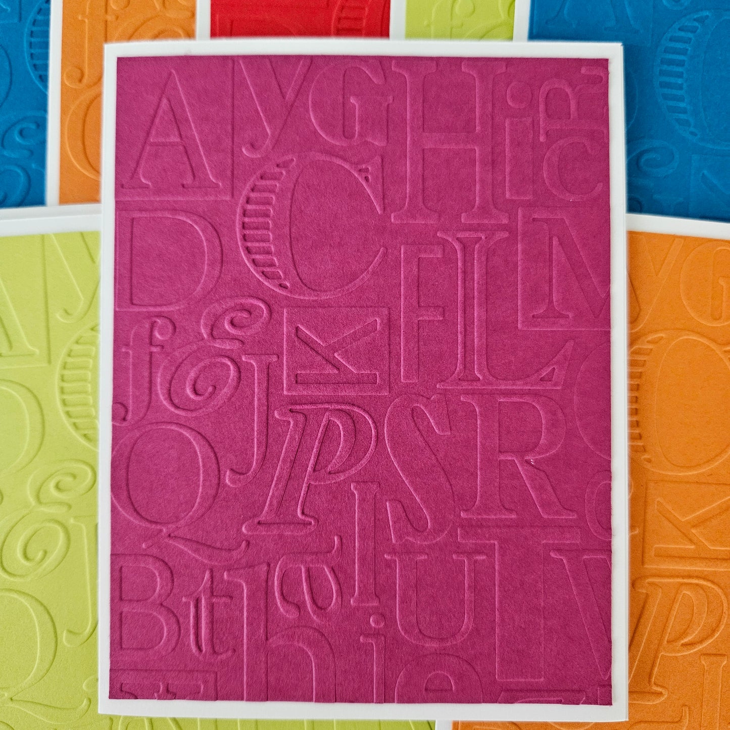 Embossed Alphabet Note Cards: Handmade Back to School Stationery for Teachers & Students, Set of 10