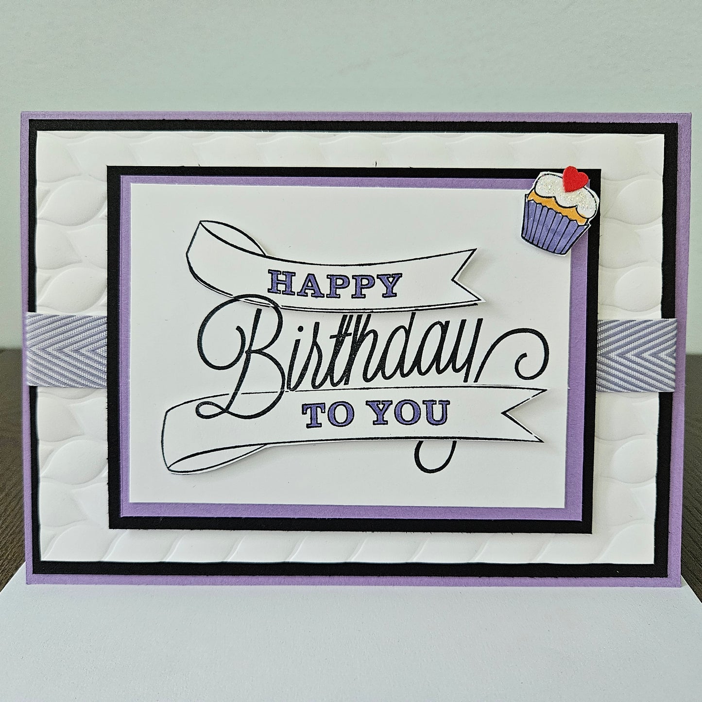 Handmade Birthday Card, Layered Die-Cut Greeting Card, Embossed Hand-Colored Cupcake Design, Custom Birthday Card for Him or Her