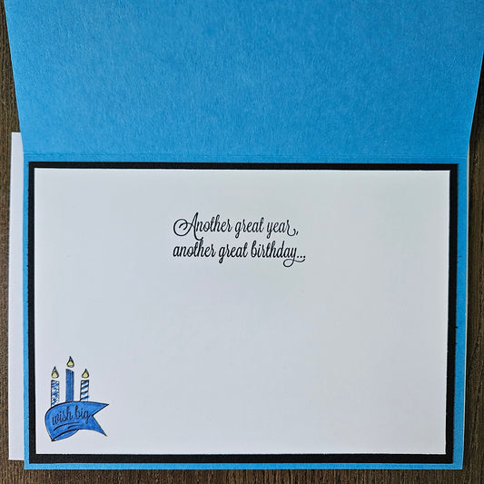 Handmade Birthday Card, Hand-Colored Layered Die-Cut Embossed Greeting Card, Cupcake Design