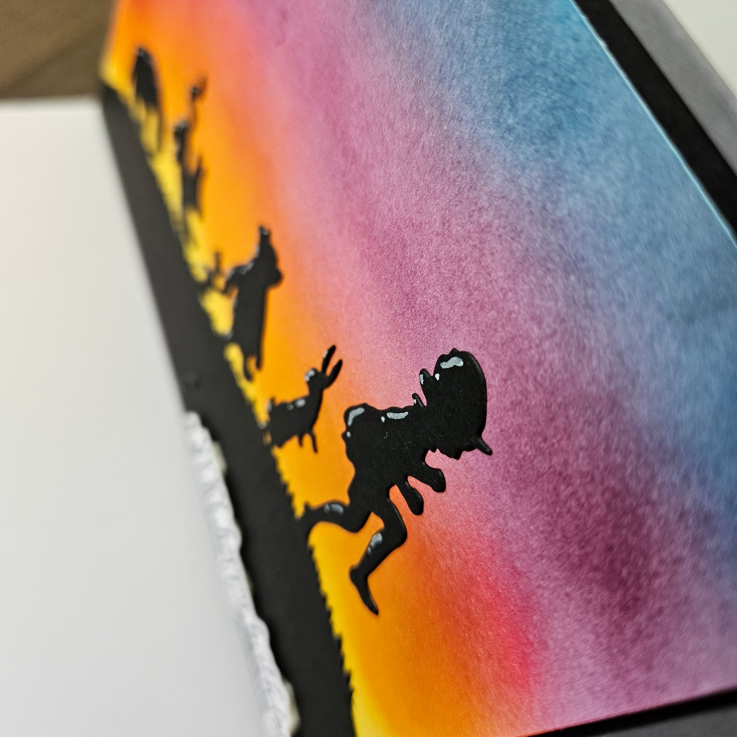 Handmade Winnie the Pooh Birthday Card, 5x7 Sunset Silhouette Design, Tigger Piglet Eeyore & Friends, Celebration Card for Fans & Kids at Heart