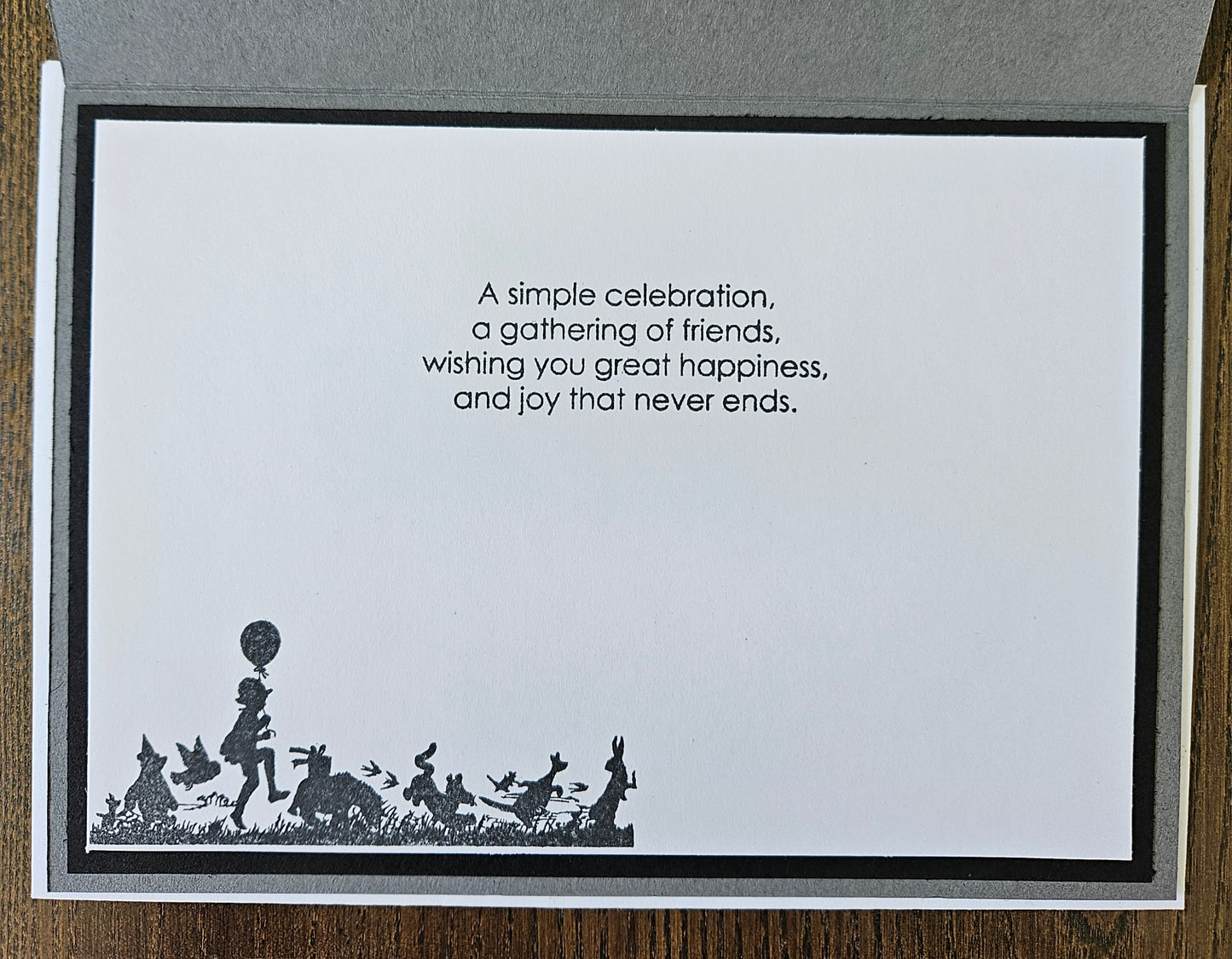 Handmade Winnie the Pooh Birthday Card, 5x7 Sunset Silhouette Design, Tigger Piglet Eeyore & Friends, Celebration Card for Fans & Kids at Heart